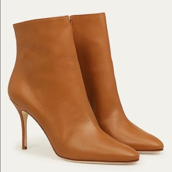 Manolo Blahnik Shoes - Manolo Blahnik Insopo Brown Leather Ankle Booties